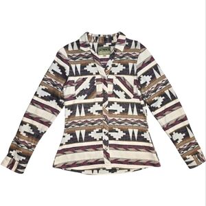 Outback Tribal Print Button-Up Shirt Size S